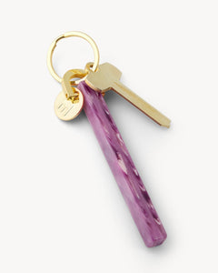 Bar Keychain in Orchid - Gold