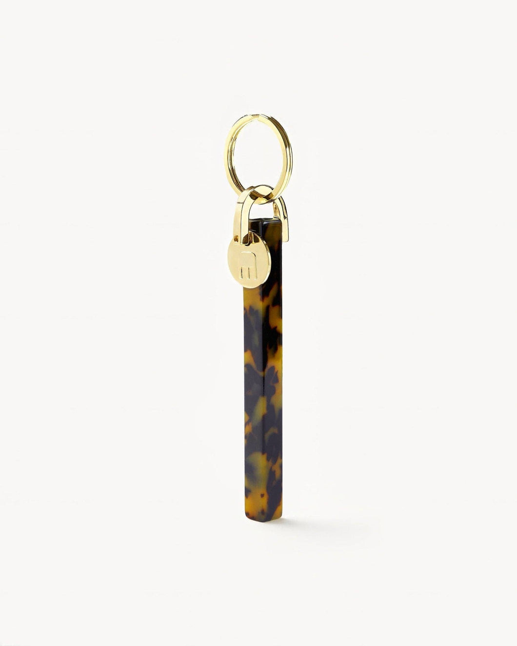 Bar Keychain in Classic Tortoise - Gold