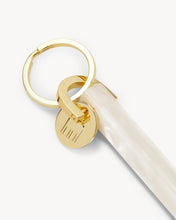 Load image into Gallery viewer, Bar Keychain in White Shell - Gold
