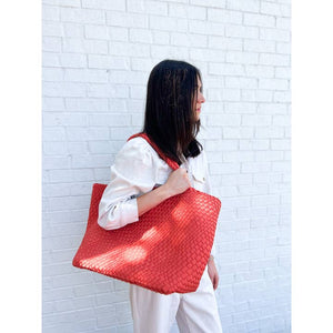 Parker & Hyde -  Oversized Woven Tote Burnt Orange