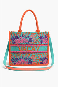 Vacay Embellished Square Tote