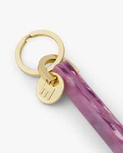 Bar Keychain in Orchid - Gold