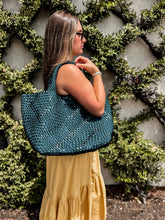 Load image into Gallery viewer, Emerald Oversized Woven Tote
